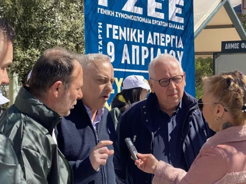 Περιοδεία κλιμακίου της ΓΣΕΕ στη Φλώρινα για τη Γενική Απεργία της 9ης Απριλίου